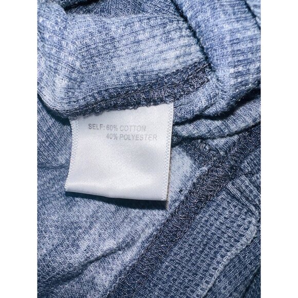 Jane & Delancey Blue Waffle Knit Hoodie Sweatshirt Medium Cotton/Polyester - Picture 5 of 5